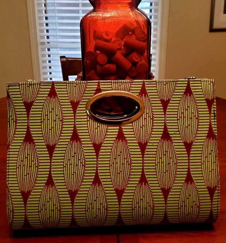 Kente Ankara Print Clutch Purse with a crossbody 16x12. Etsy