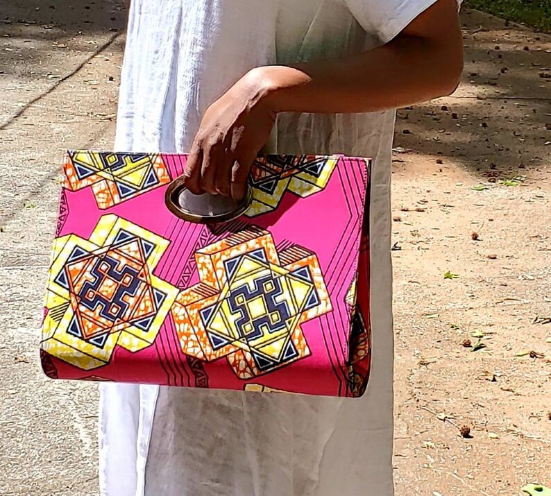 Kente Ankara Print Clutch Purse With a Crossbody 16x12. Etsy