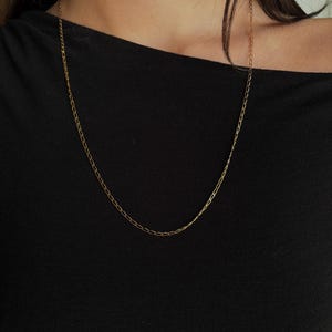 Estate 14K Yellow Gold Paperclip Chain Necklace - Gold Paperclip Necklace, Paperclip Chain, Dainty Jewelry, Gold Jewelry, Gifts for Her
