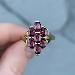 Estate 14k Yellow Gold Rhodolite Garnet Ring - Ladies Rings, Yellow Gold Fashion Ring, Rhodolite Ring, Statement Ring, Gifts for Her
