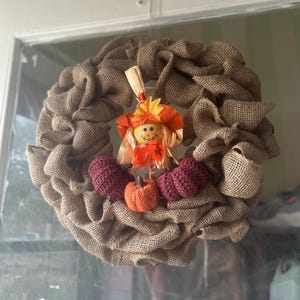 fall scarecrow burlap wreath