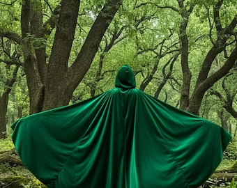 Emerald Green Velvet Cloak FULL CIRCLE Cloaks Large pockets Wedding Cloak Medieval LARP Cosplay Renaissance Halloween Cloak in 20+ Color