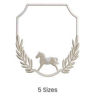 Rocking Horse Monogram Crest Embroidery Design
