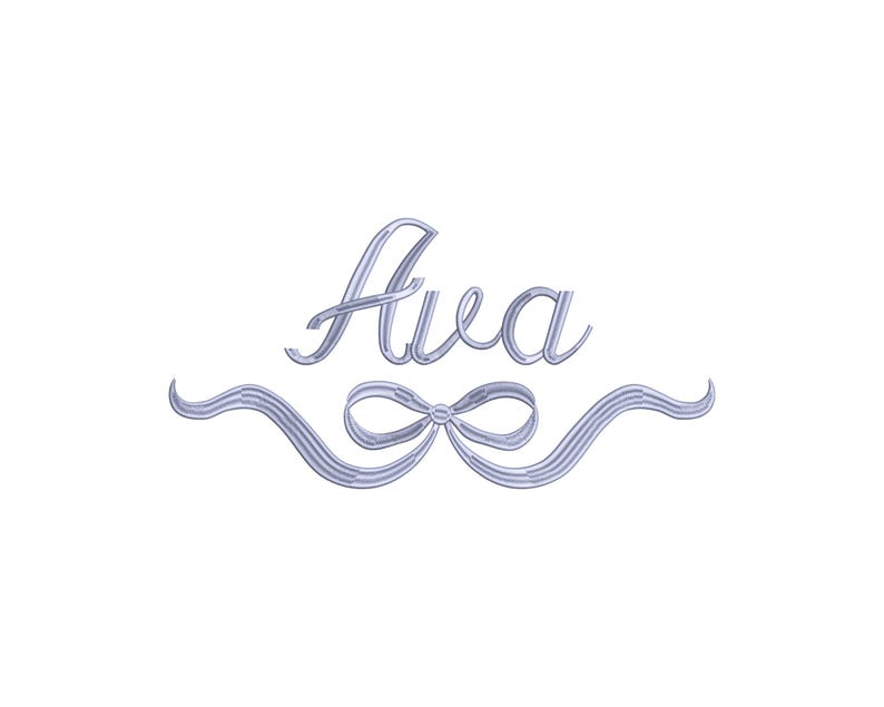 Bow Ribbon Flourish Embroidery Design – Name Topper (instant Download ...