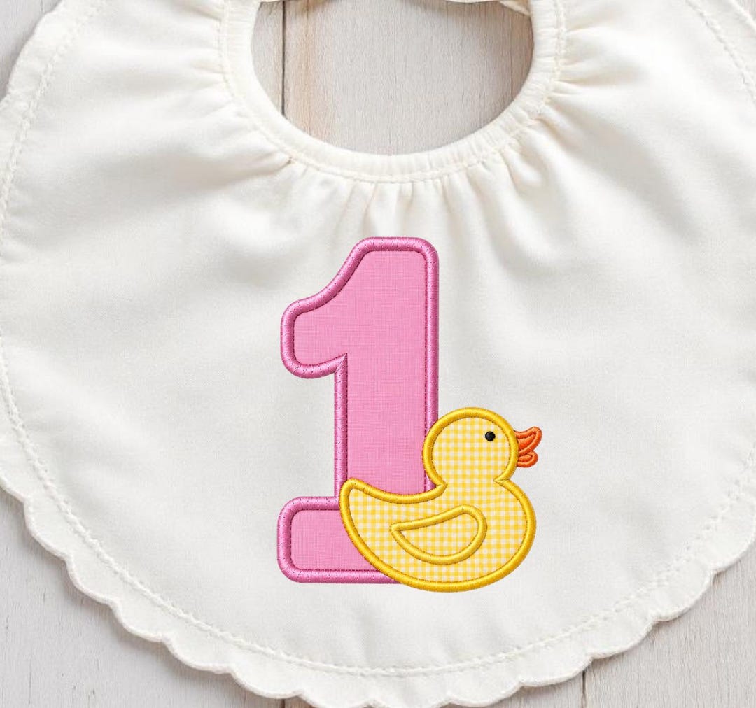 First Home Monogram Duck Number 1 Applique Embroidery Design | First Birthday Outfit ...