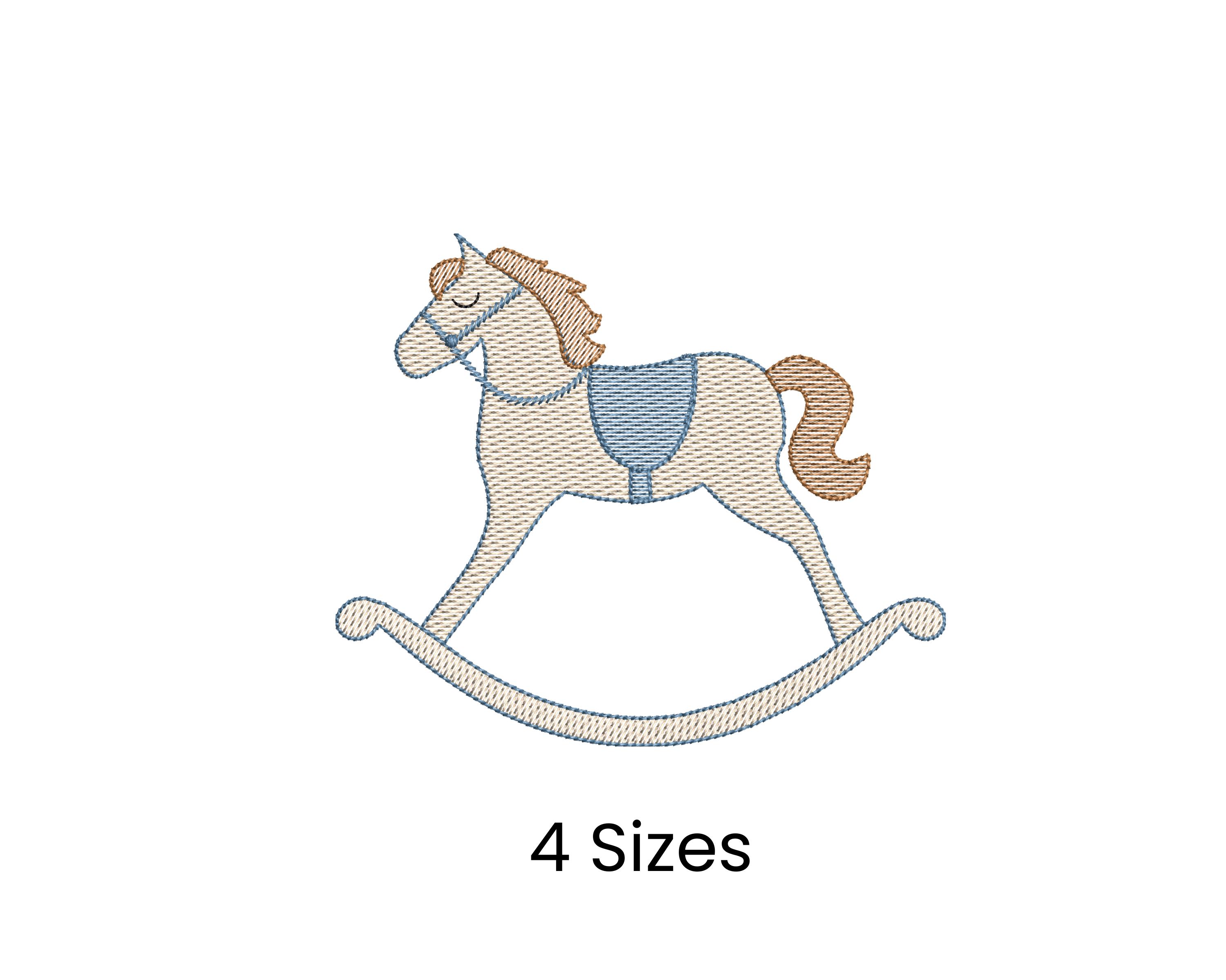 Cheval à Bascule Mural En Bois – Décoration Nursery – Fait Main (bleu)