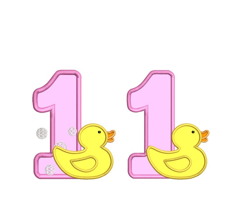 First Home Monogram Duck Number 1 Applique Embroidery Design | First Birthday Outfit ...