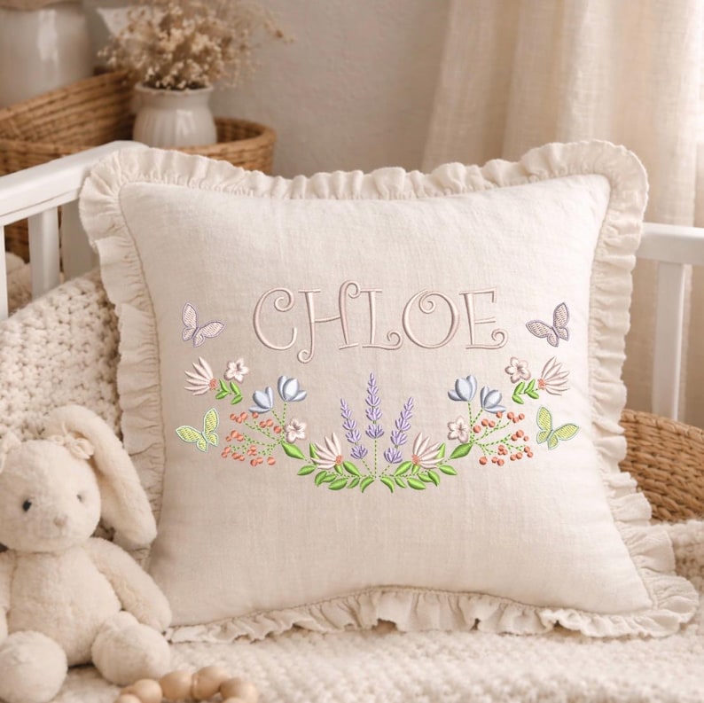 Floral Baby Frame Embroidery Design, Wildflower Arch, Nursery Decor ...
