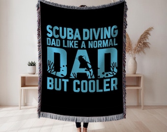 Scuba Diving Dad Blanket, Custom Plush Throw, Gift For Diver