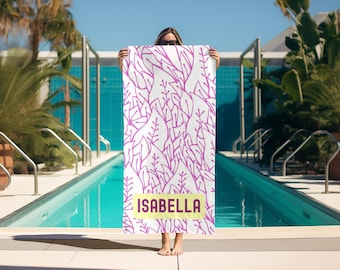 Personalized Bachelorette Beach Towel: Custom Microfiber Towel Gift, Custom Made Beach Towels, Towel Gifts, Custom Name Beach Towel