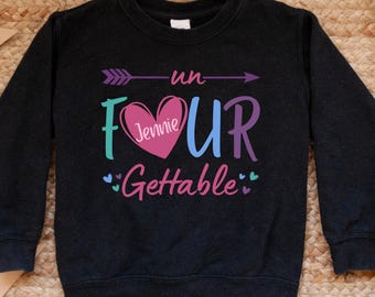 Camiseta inolvidable de 4.º cumpleaños para niñas: camiseta personalizada con nombre, camiseta personalizada para el 4.º cumpleaños, diseño de corazón, regalo para hija.