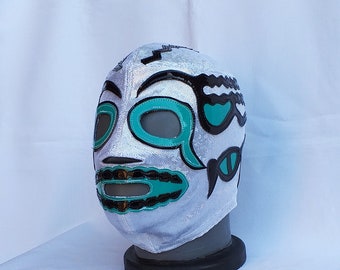 Hermano Muerte Wrestling Mask Luchador horror Mardi Gras halloween masks Horror movie masquerade Classic Luchador Day of the Dead mask