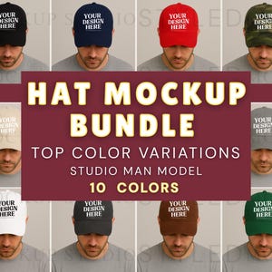 Hat Mockup Bundle: Baseball & Trucker Cap, Man Model (Digital Download)