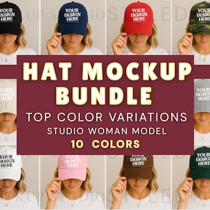 Hat Mockup Bundle: Baseball & Trucker Cap, Woman Model (Digital Download)