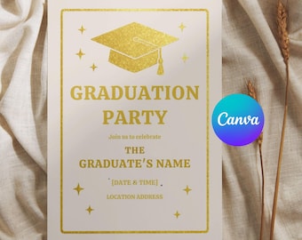 Graduation Party Invitation Template, Editable Graduation Party Invite, Graduation Announcement Template, Grad Party Invite, Canva Template
