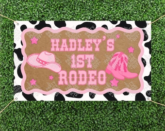 Personalized Cowgirl Birthday Banner: Pink Western Party Decor (Digital Download)