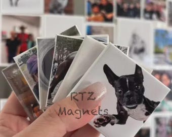 Custom Photo Magnets - Set of 10 - Personalized Family Fridge Magnets