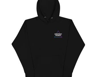 Conspiracy Theorist Chest Logo Hoodie | Subtle Triangle Design | Unisex| AC Ninja Co.