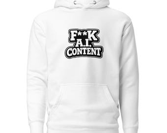 Anti A.I. Content Hoodie | Anti-AI Quote | Authentic Creator Statement | Unisex Streetwear | AC Ninja Co.