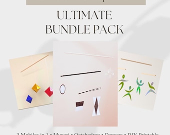 Montessori Baby Mobile Printable Bundle | Munari, Octahedron, Dancers | DIY Infant Visual Stimulation Templates PDF