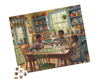 Black Family Jigsaw Puzzle, African American Art