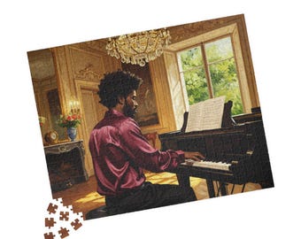 Black Pianist Jigsaw Puzzle: Black Art Puzzle, African American