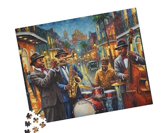 Jazz Night Jigsaw Puzzle: Black Art Puzzle, African American Puzzle