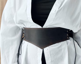 Wide leather waist belt for women, Renaissance waist belt, Leather cincher belt for women, Stylish leather belt, Waist corset belt