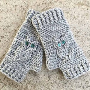 Owl Gloves Crochet Pattern image 5