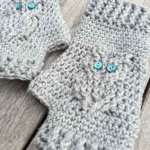 Owl Gloves Crochet Pattern