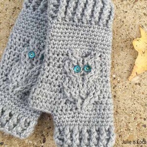 Owl Gloves Crochet Pattern image 4