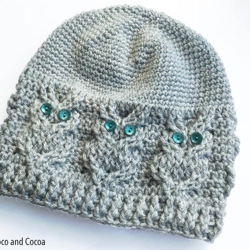 Owl Knit Hat Pattern Etsy