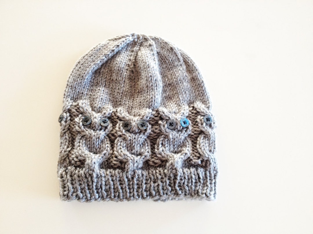 Owl Knit Hat Pattern Etsy