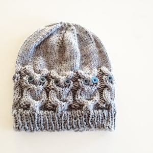 Owl Knit Hat Pattern image 1