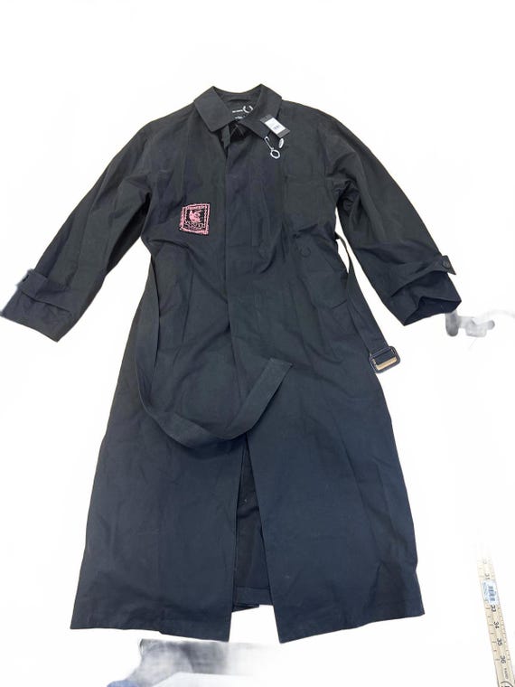 RAF Simon's Fred Perry Black Belted Trench Coat Size M - Etsy UK