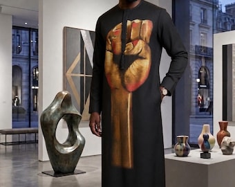 Premium Senator Wear – Men’s Kaftan and Pants Set – African Statement Outfit – Contemporary Agbada Style – Cultural Art Fashion