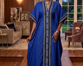 Luxury Kaftan Dress for Women | Elegant African Maxi Boubou | Loose Fit Evening Dress