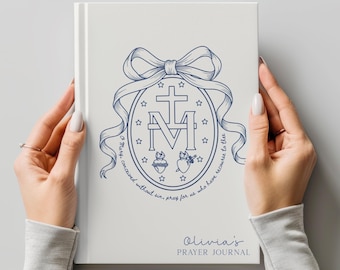 Miraculous Medal Journal, Gift For Catholic Women, Personalized Virgin Mary Notebook, First Communion Gift