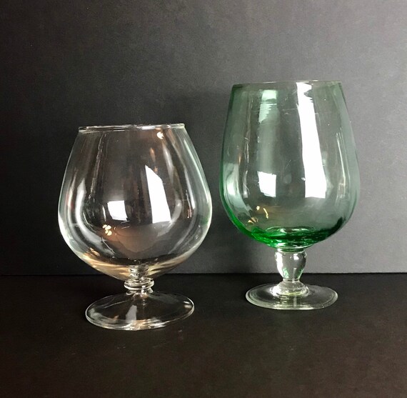 2 Vintage Large Brandy Snifters Cognac Glass Bowl Barware Vase Etsy