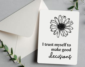 Printable Affirmation Card | Positive Quote Card for Women | Vision Board Digital Download | Self Care PDF Instant