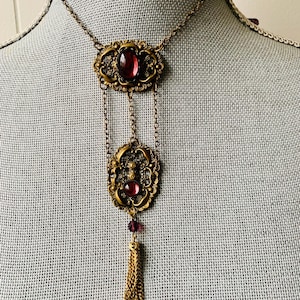 Art Nouveau Gripoix Glass Lavalier Necklace