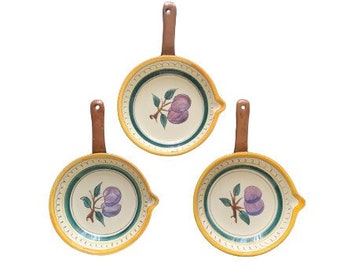 Stangl Pottery Handled Skillet Dishes Set of 3