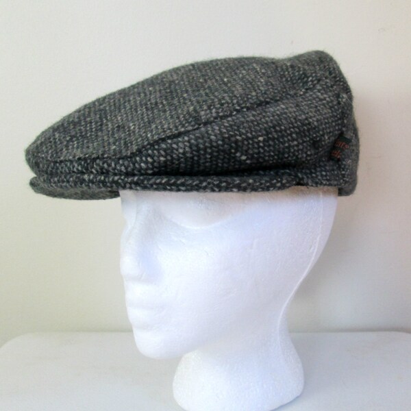 Donegal Tweed Cap Newsboy Hat // Hats of Ireland Pure Wool Size Large New Deadstock