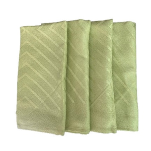 1970s Chartreuse Fabric Napkin Set of Four