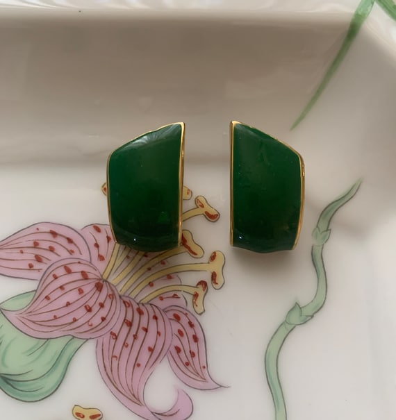 Ralph Lauren Green Enamel Earrings