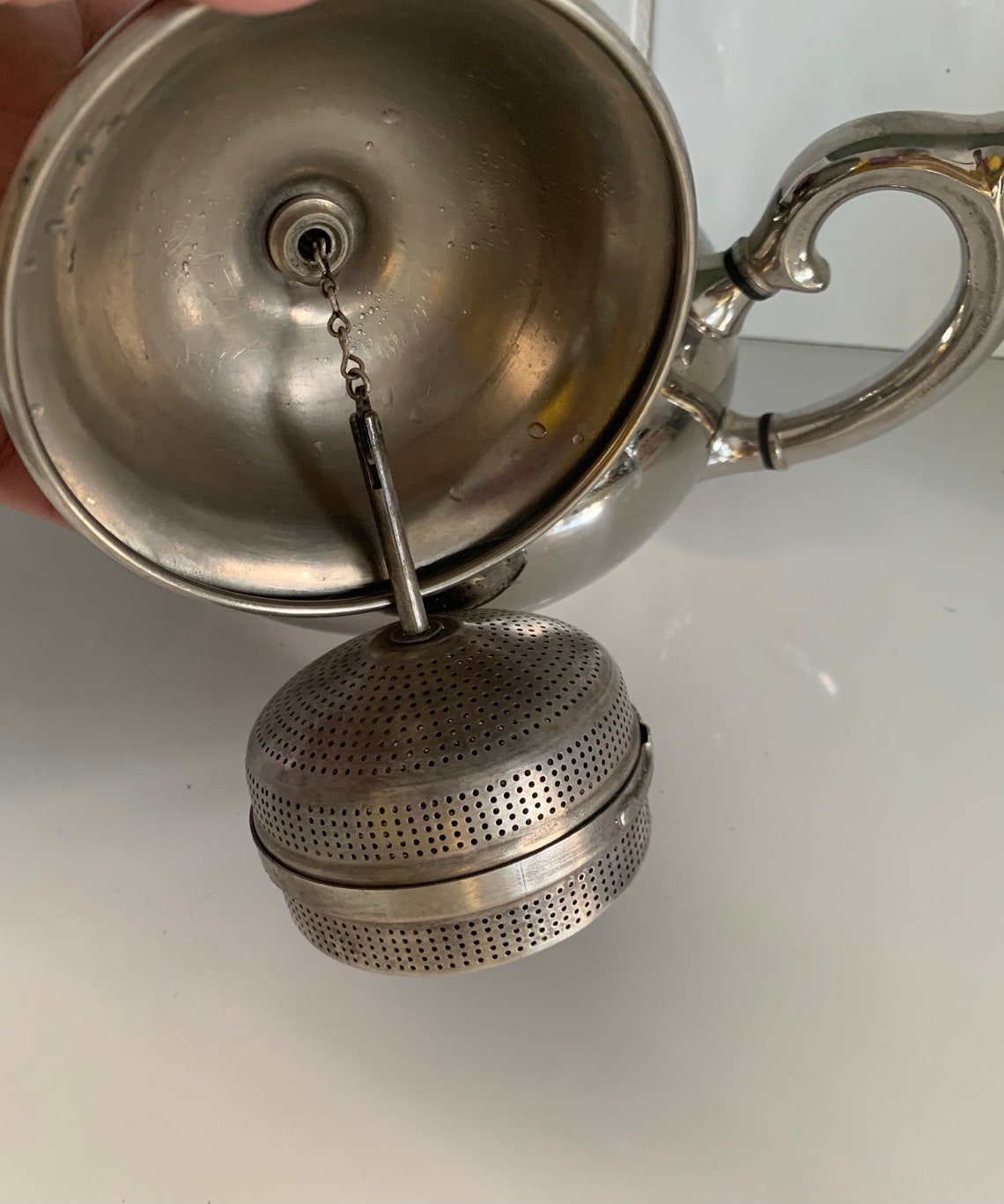 Four Cup Tea Ball Tea Pot // Landers Frary and Clark Silver Etsy
