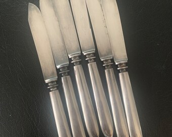 Rogers Bros Fruit Butter Knife Set of 6 // Vintage Silverplate Minimalist Knives