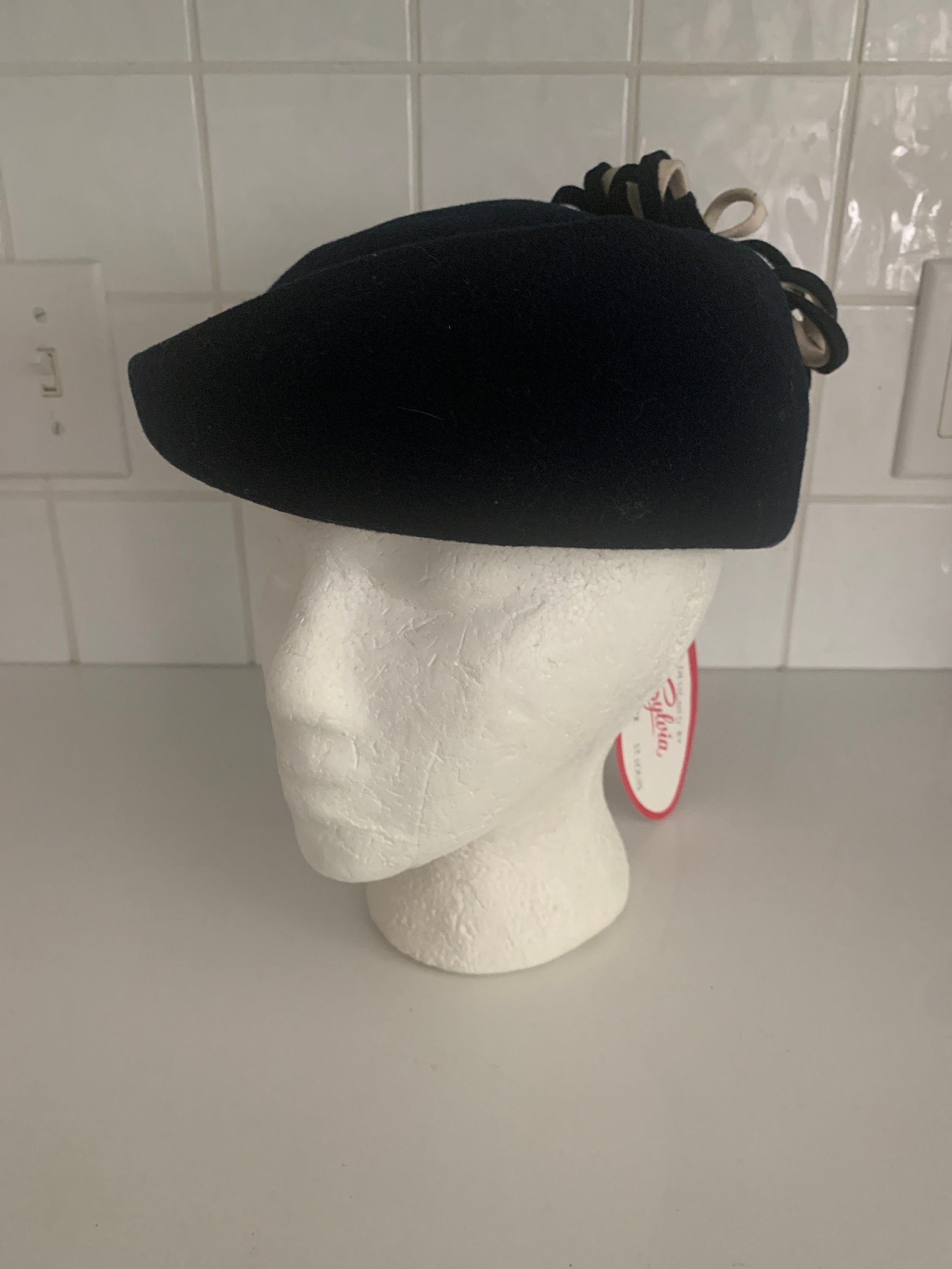 1950s Sylvia Felt Wool Fascinator Hat - Etsy display picture 1