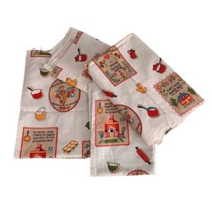 Kitchen Curtain Fabric Panels Set of Four