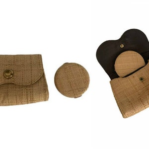 1950s Raffia Small Clutch with Compact // Mid Century Lin Bren Creation